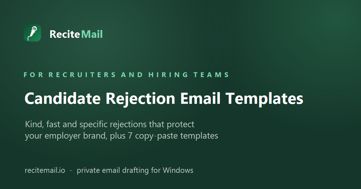 Candidate rejection email templates