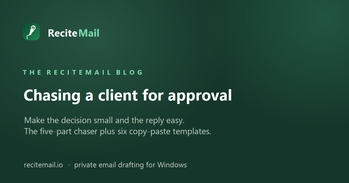 Chasing a client for approval email