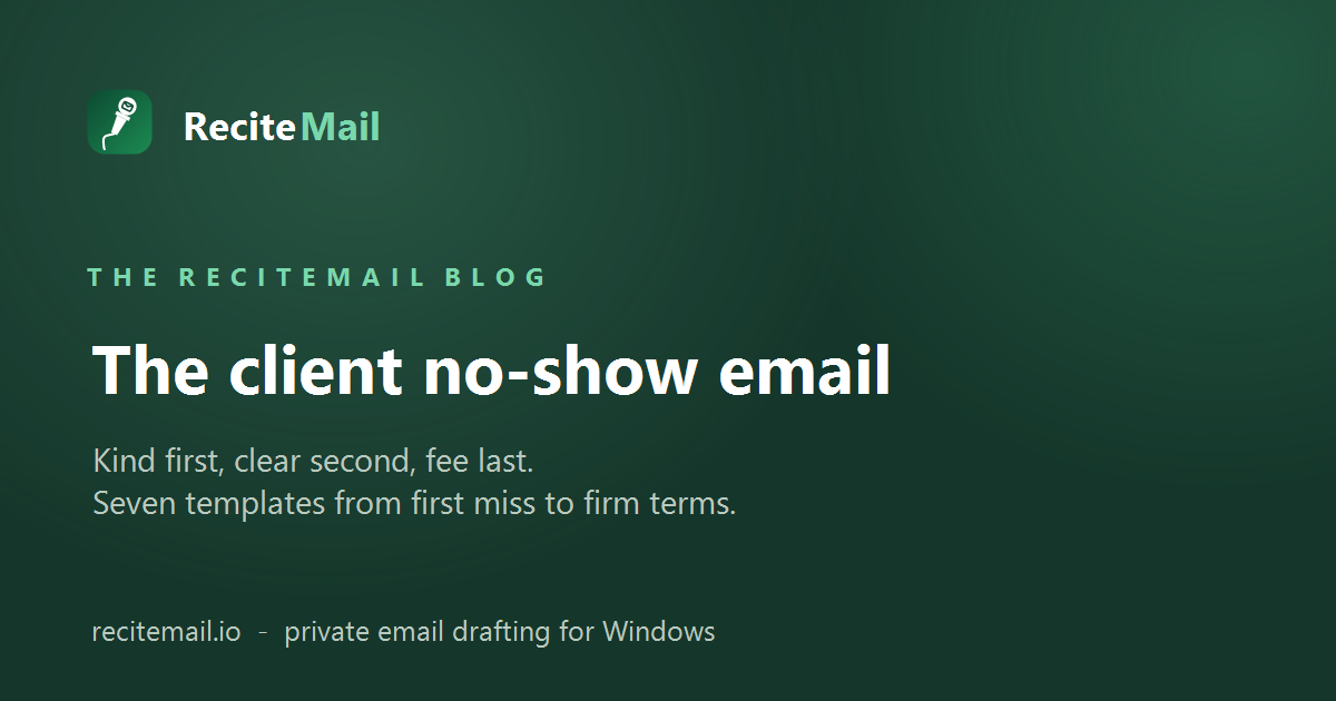 Client no-show email templates