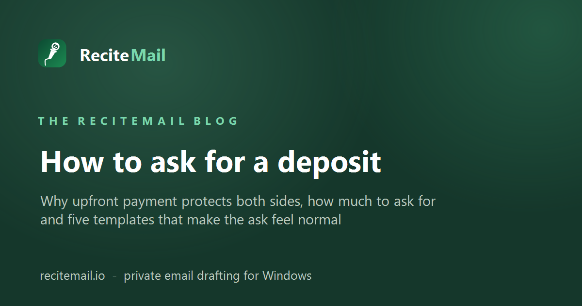 How to ask for a deposit