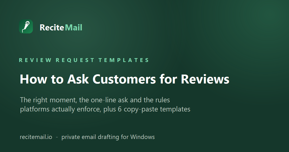 How to ask customers for reviews