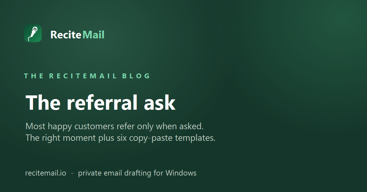 How to ask for referrals by email