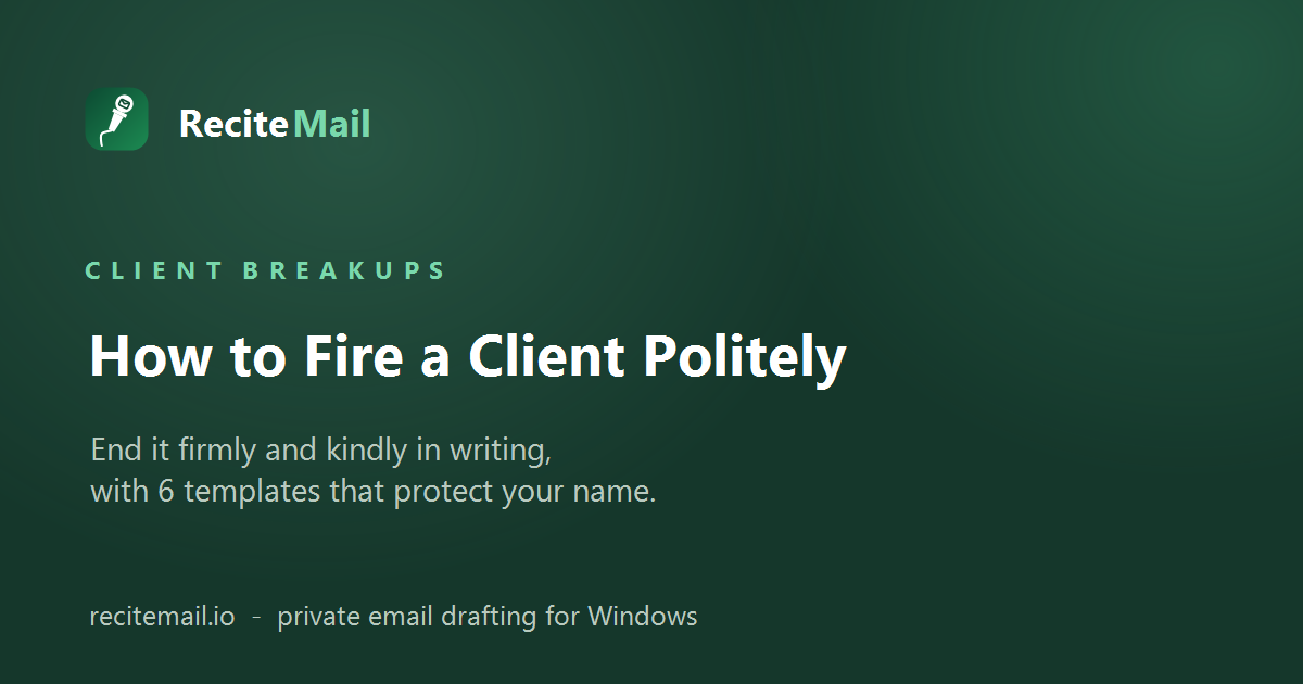How to fire a client politely