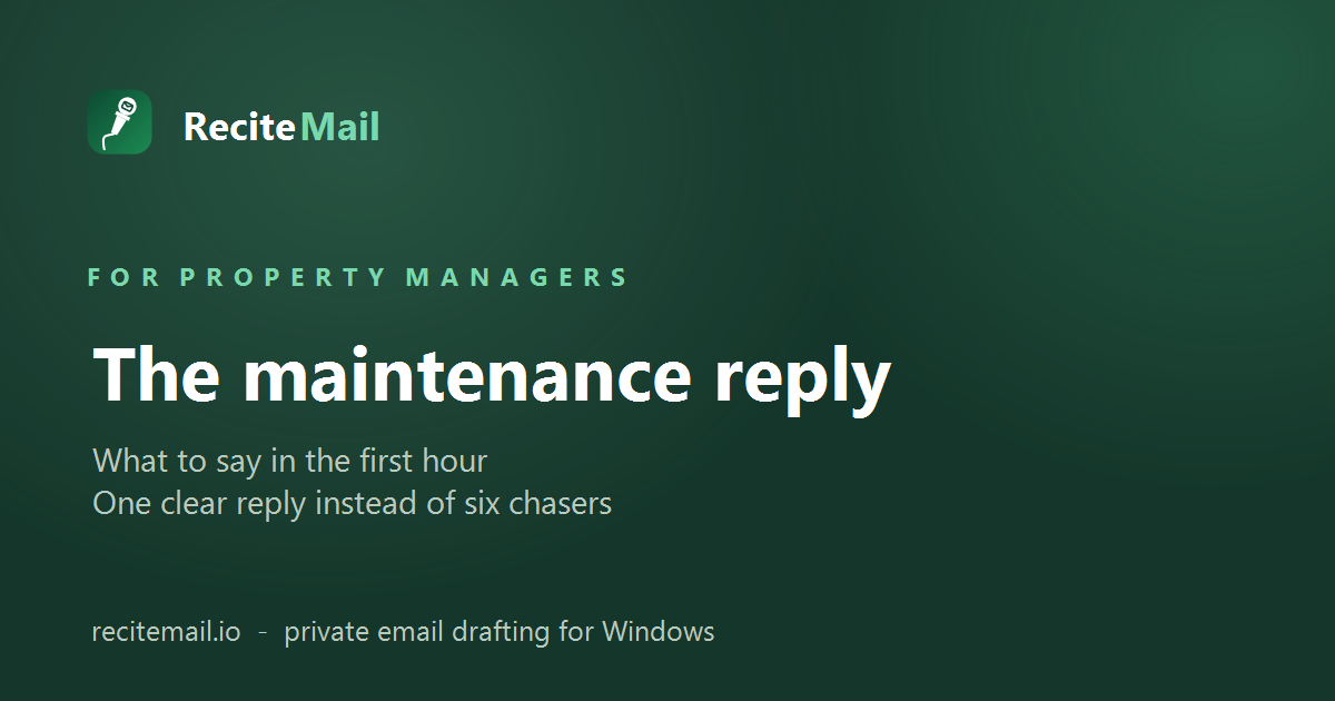 How to reply to a maintenance request from a tenant