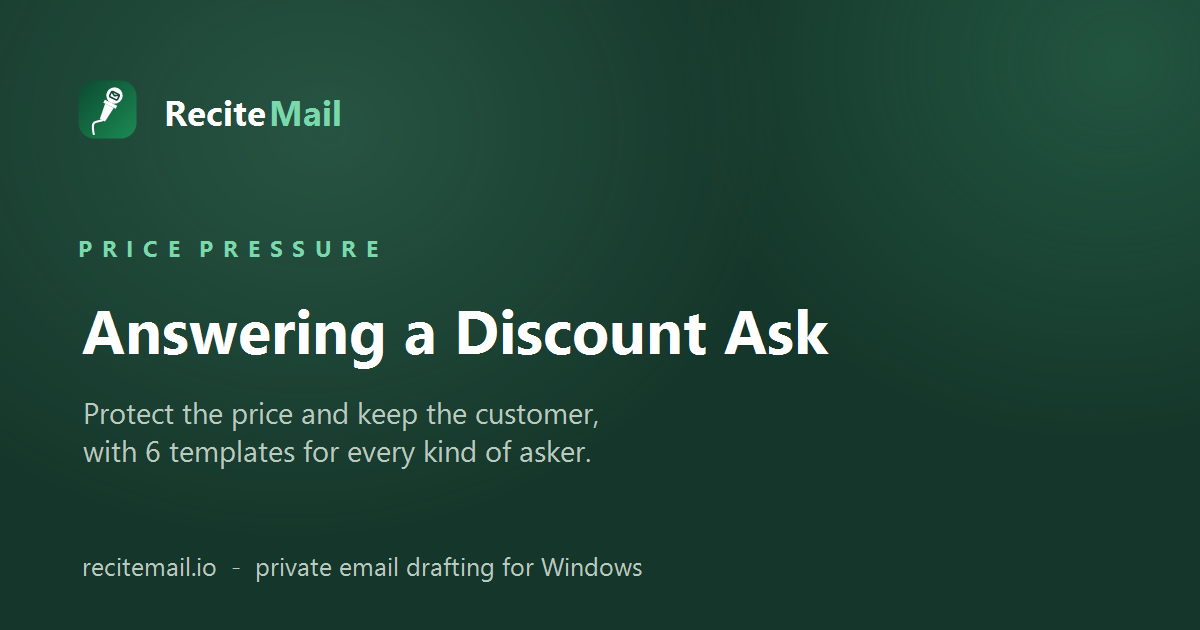 Answering a discount ask