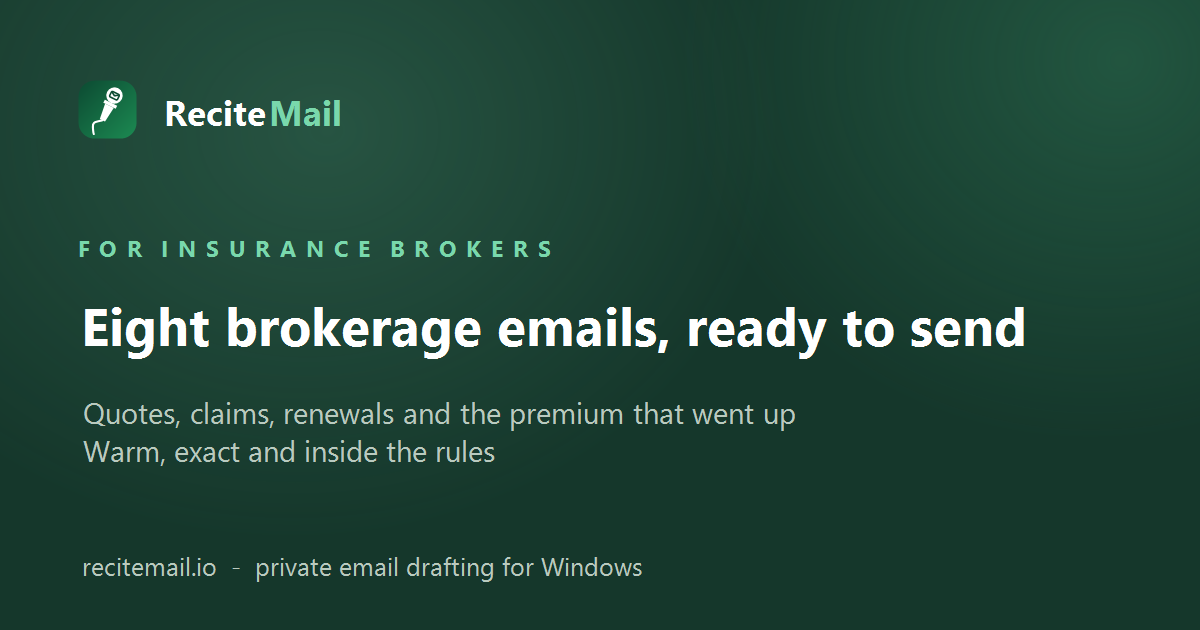 Insurance broker email templates for quotes, claims and renewals