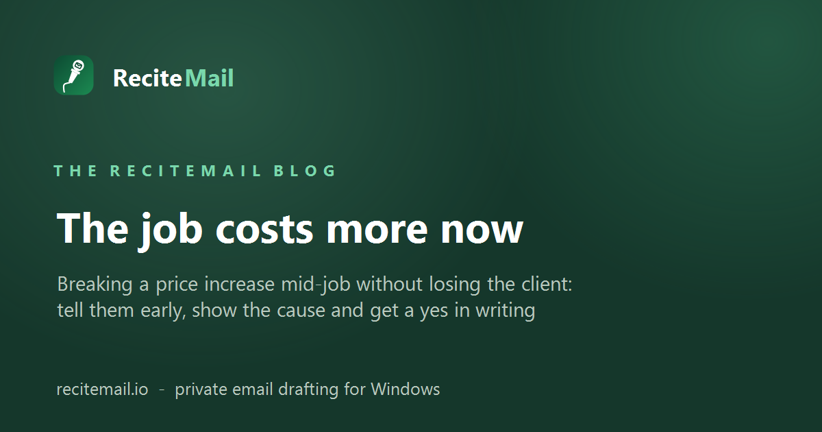 The job costs more now