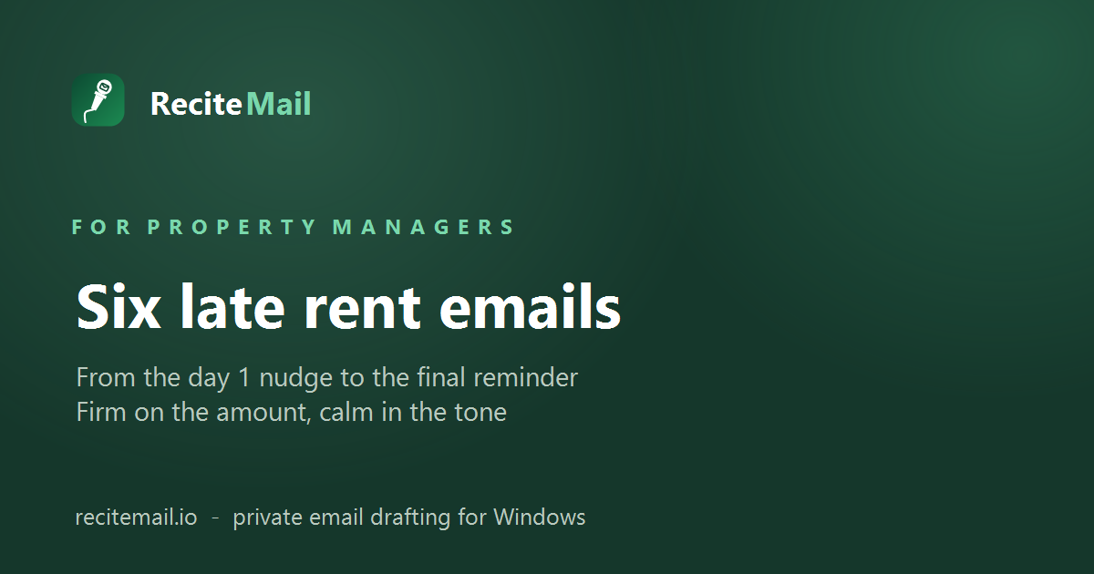 Late rent email to a tenant: six templates from day 1 to day 30