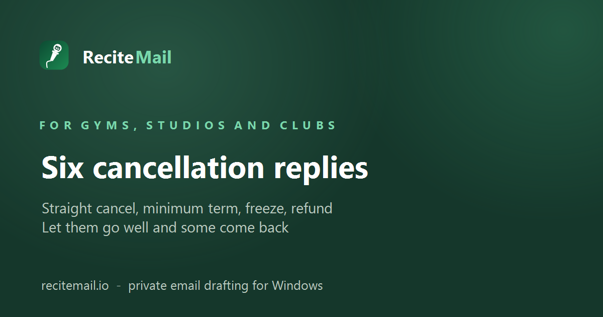 Membership cancellation email templates for gyms, studios and clubs