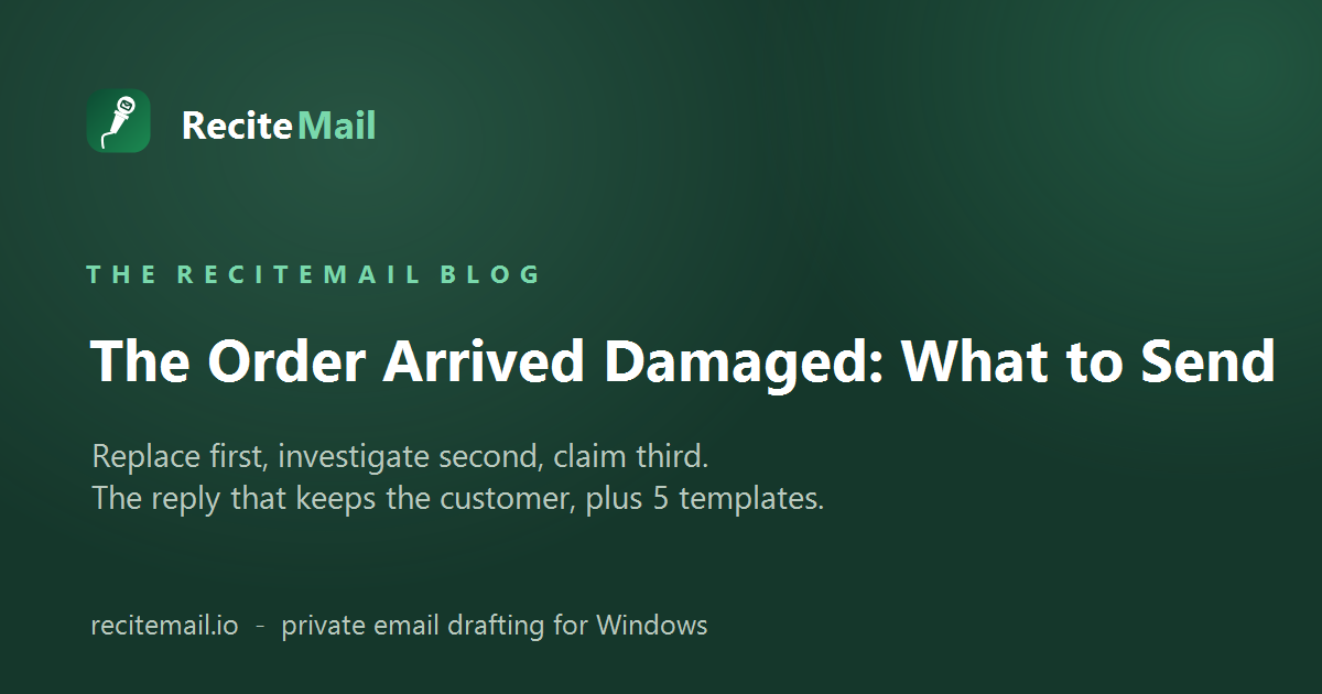 The order arrived damaged