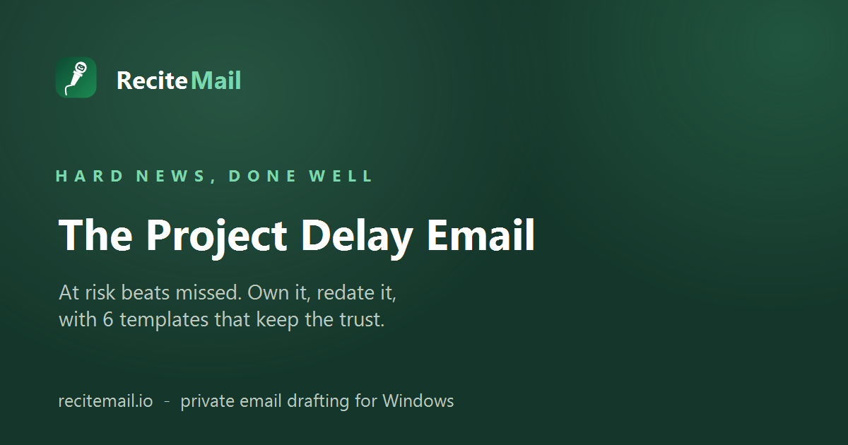 The project delay email
