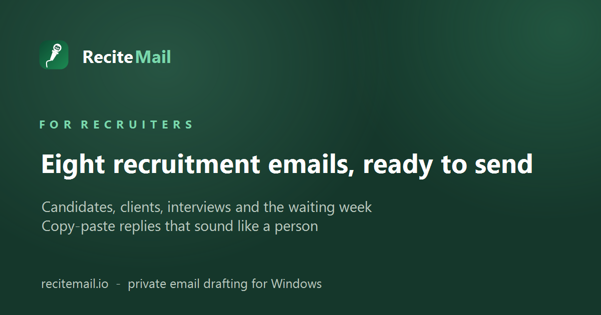 Recruitment agency email templates for candidates and clients