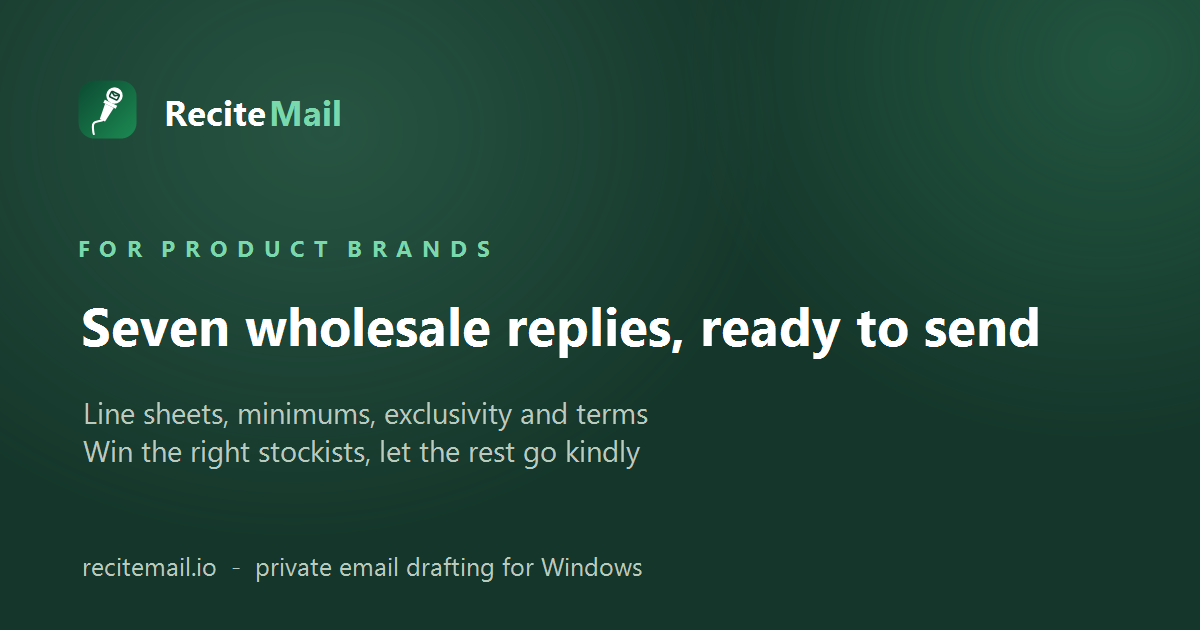 Wholesale enquiry email templates for product brands