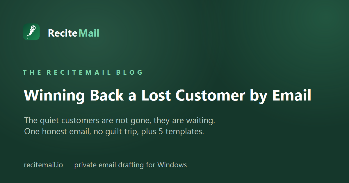 Winning back a lost customer